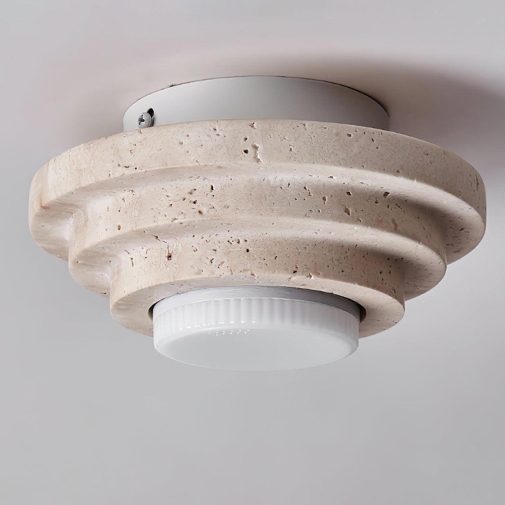 Aperture Travertine Ceiling Light