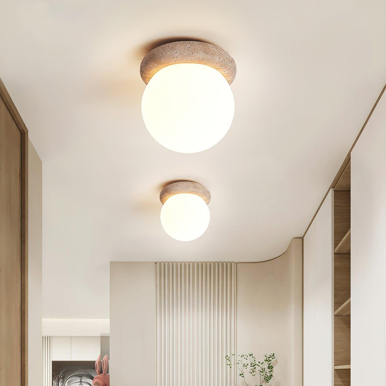 Asteroid Travertine Ceiling Light