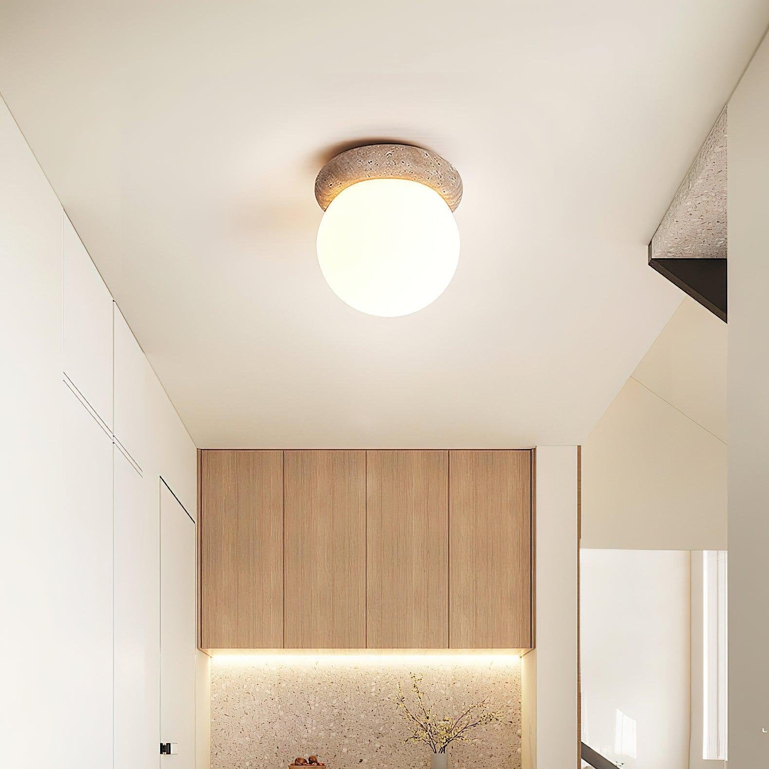 Asteroid Travertine Ceiling Light