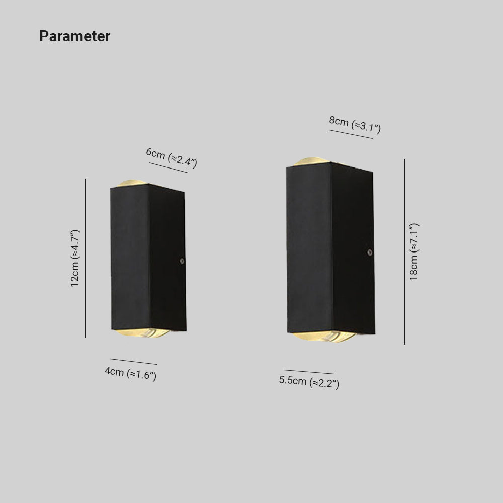 Modern Waterproof Rectangular LED IP65 Waterproof Outdoor Wall Light