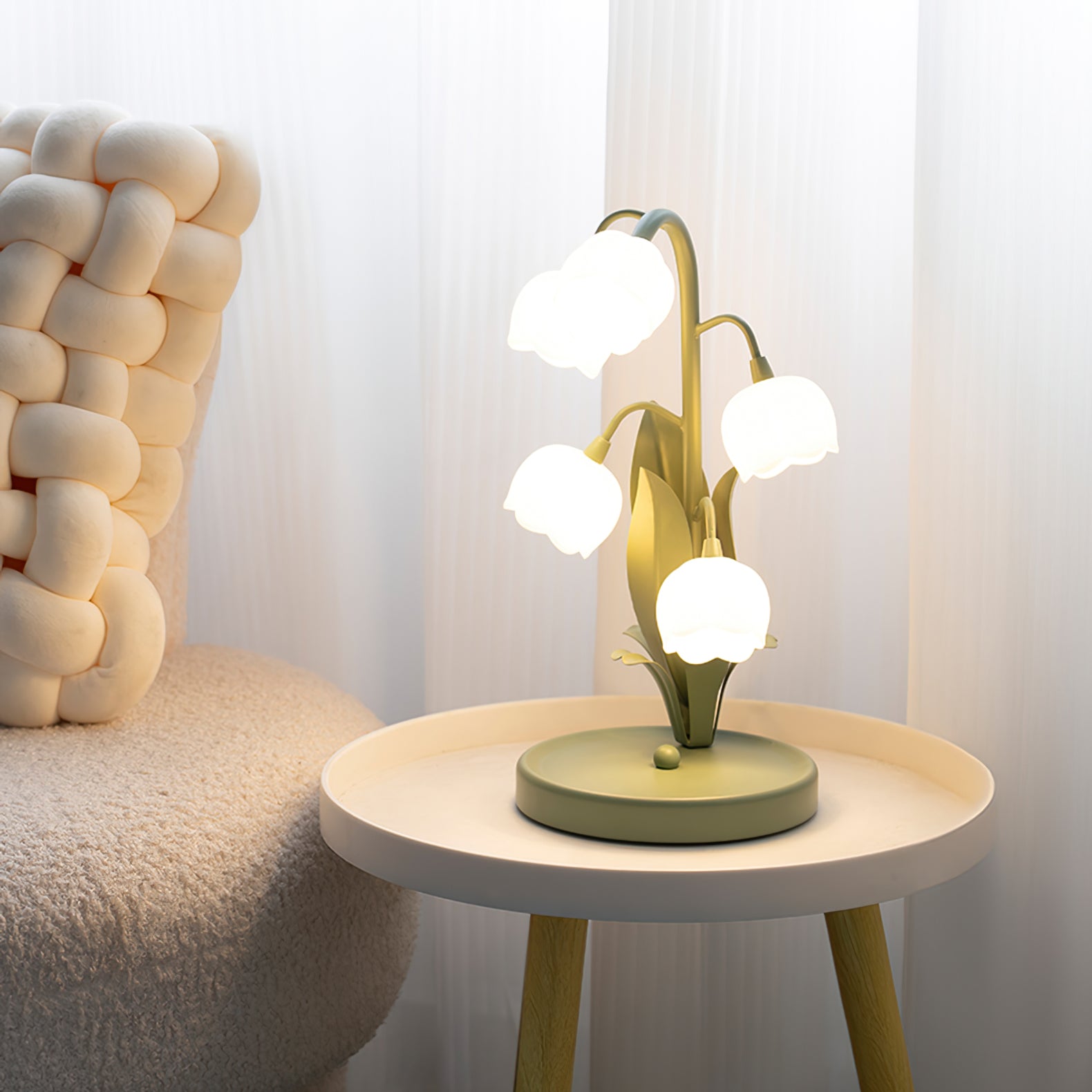 Bell Orchid Nordic Iron Glass Flower Table Light