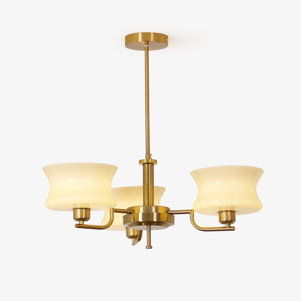 Golden Vintage Glass Chandelier
