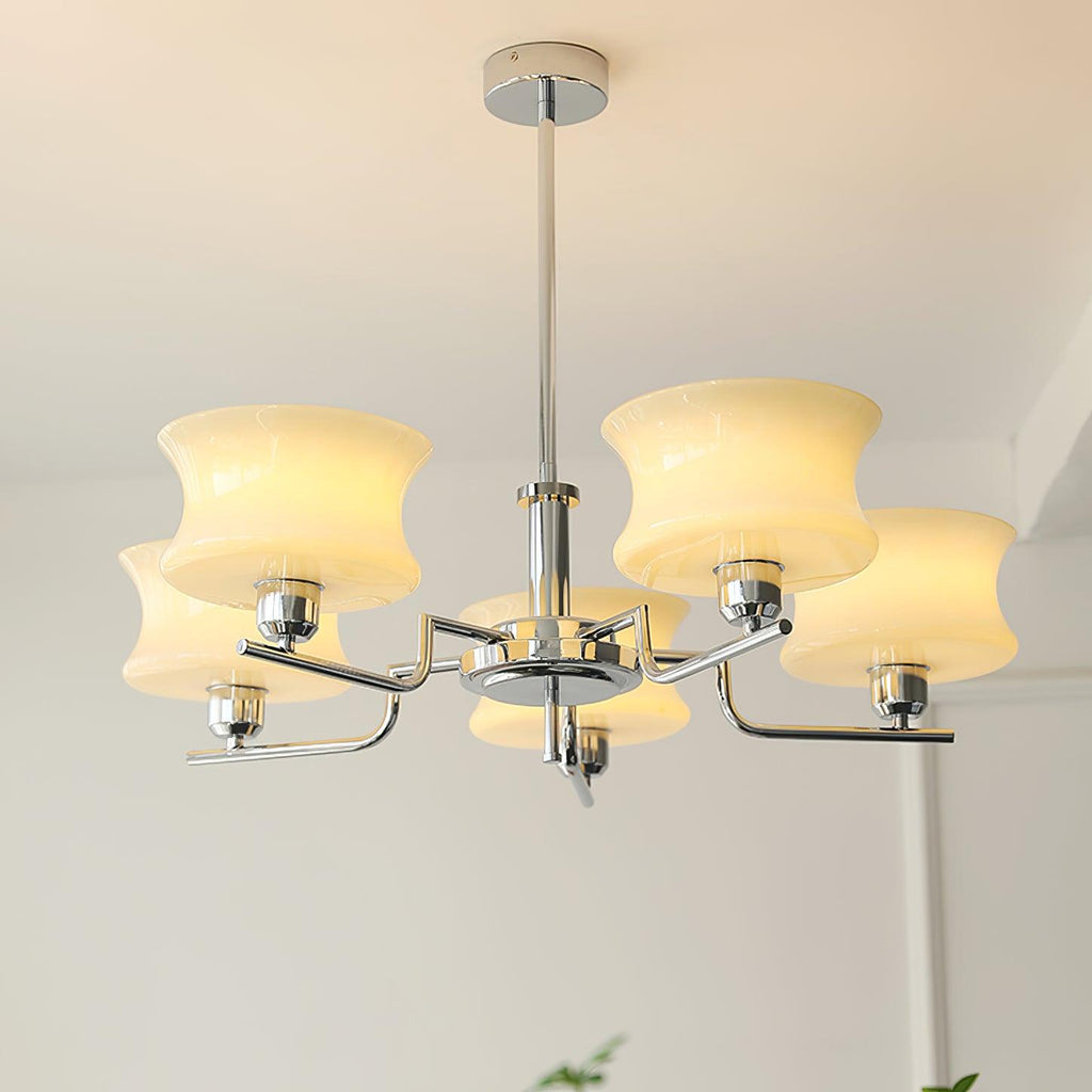 Golden Vintage Glass Chandelier