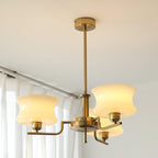 Golden Vintage Glass Chandelier
