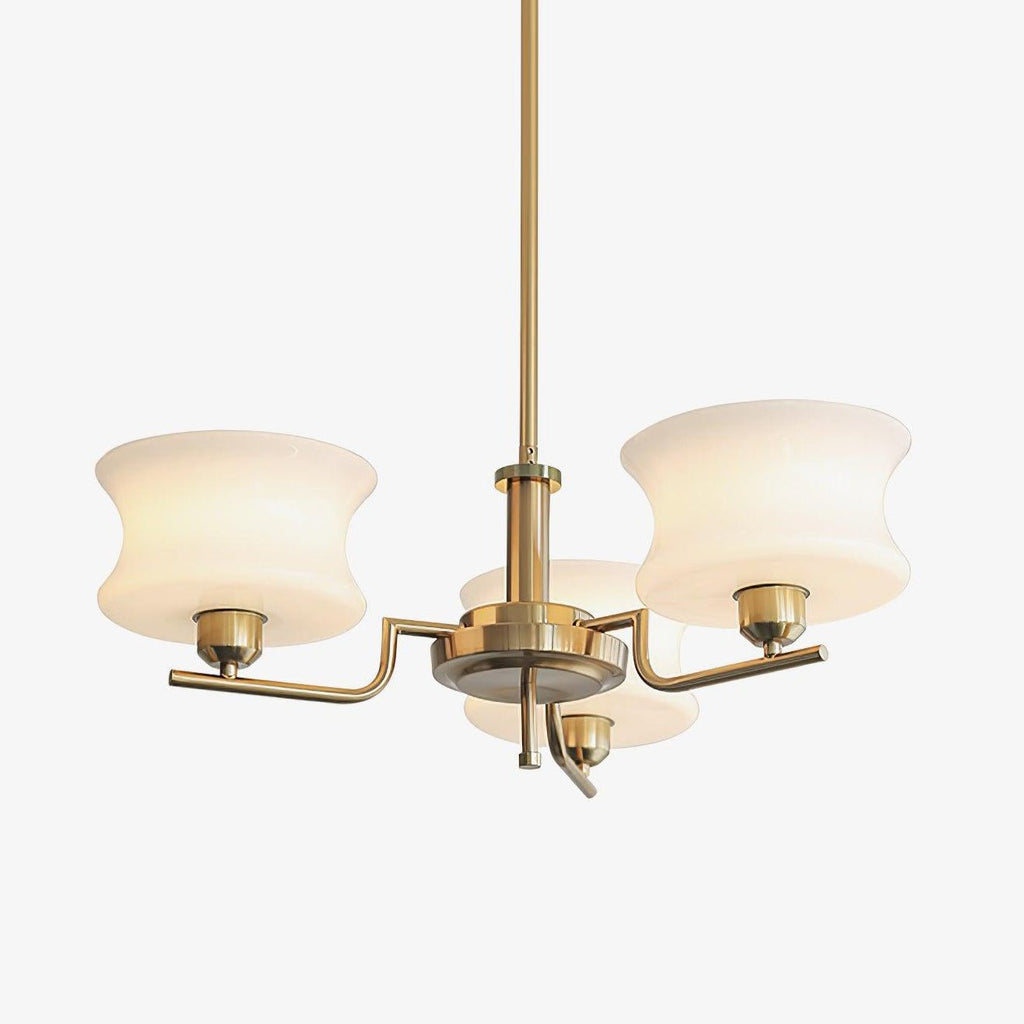 Golden Vintage Glass Chandelier