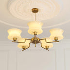 Golden Vintage Glass Chandelier
