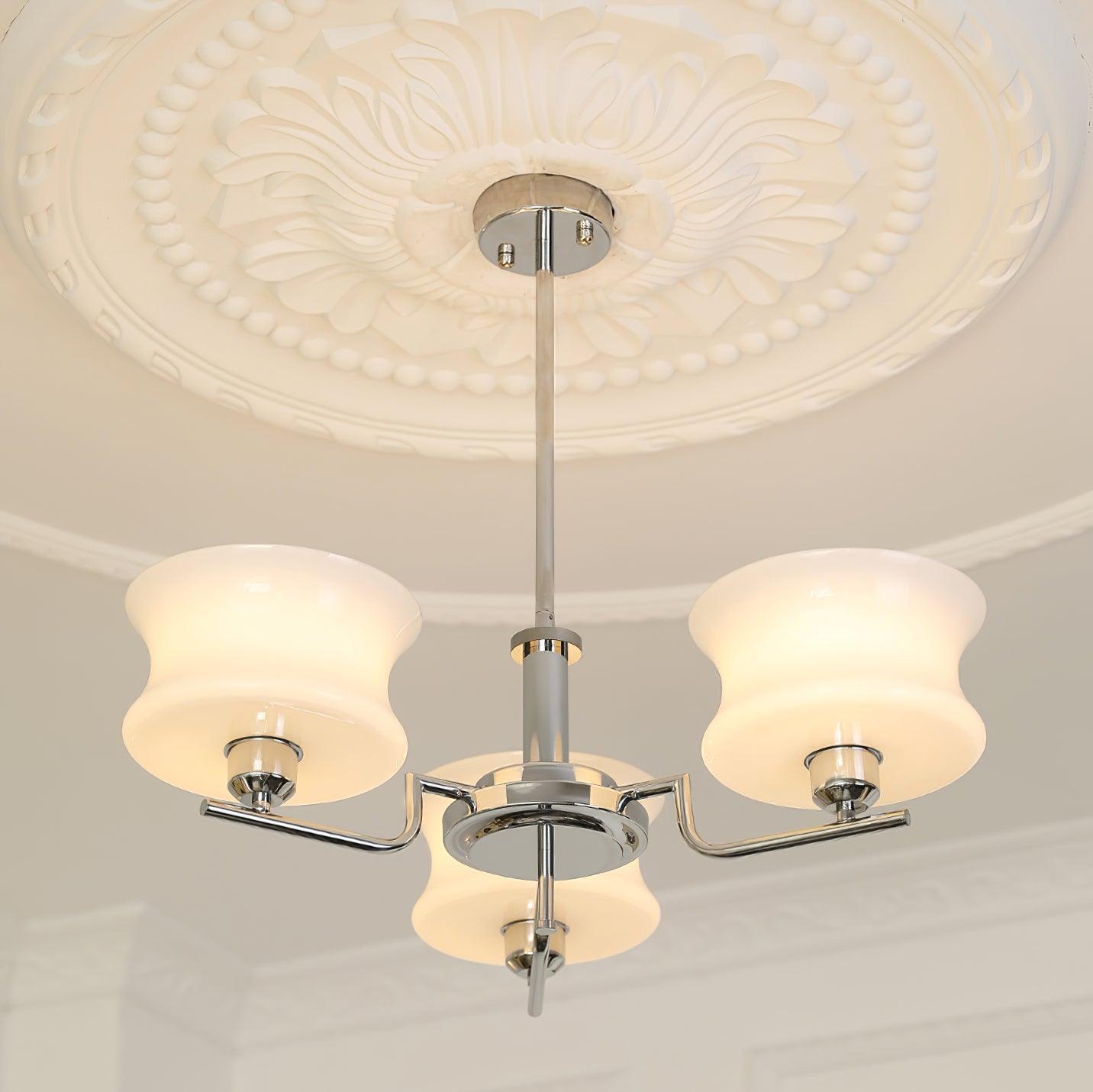 Golden Vintage Glass Chandelier
