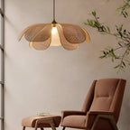 Bamboo Rattan Petal Rustic Wicker Pendant Light