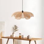 Bamboo Rattan Petal Rustic Wicker Pendant Light