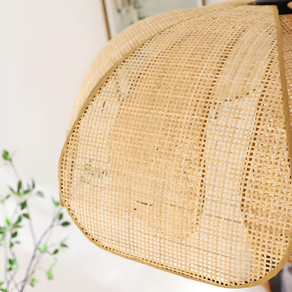 Bamboo Rattan Petal Rustic Wicker Pendant Light
