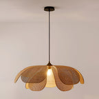 Bamboo Rattan Petal Rustic Wicker Pendant Light