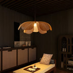 Bamboo Rattan Petal Rustic Wicker Pendant Light