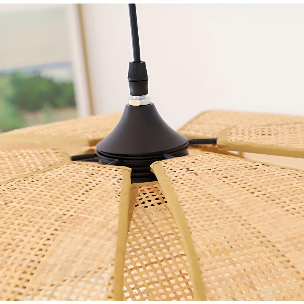 Bamboo Rattan Petal Rustic Wicker Pendant Light