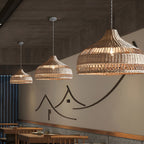 Boho Hand-Woven Rattan Pendant Light