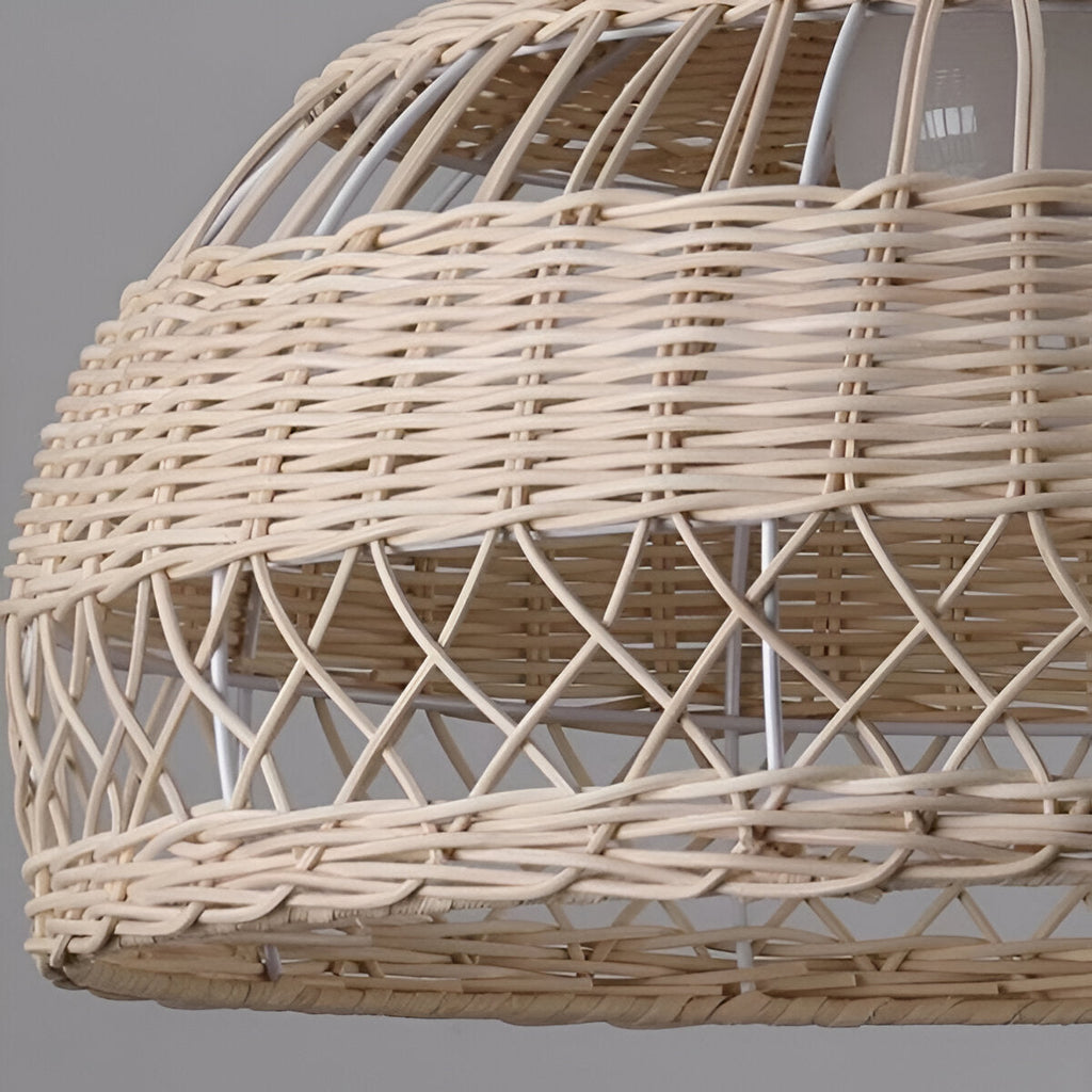 Boho Hand-Woven Rattan Pendant Light