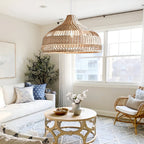 Boho Hand-Woven Rattan Pendant Light
