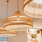 Boho Hand-Woven Rattan Pendant Light
