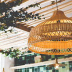 Boho Hand-Woven Rattan Pendant Light