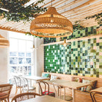 Boho Hand-Woven Rattan Pendant Light