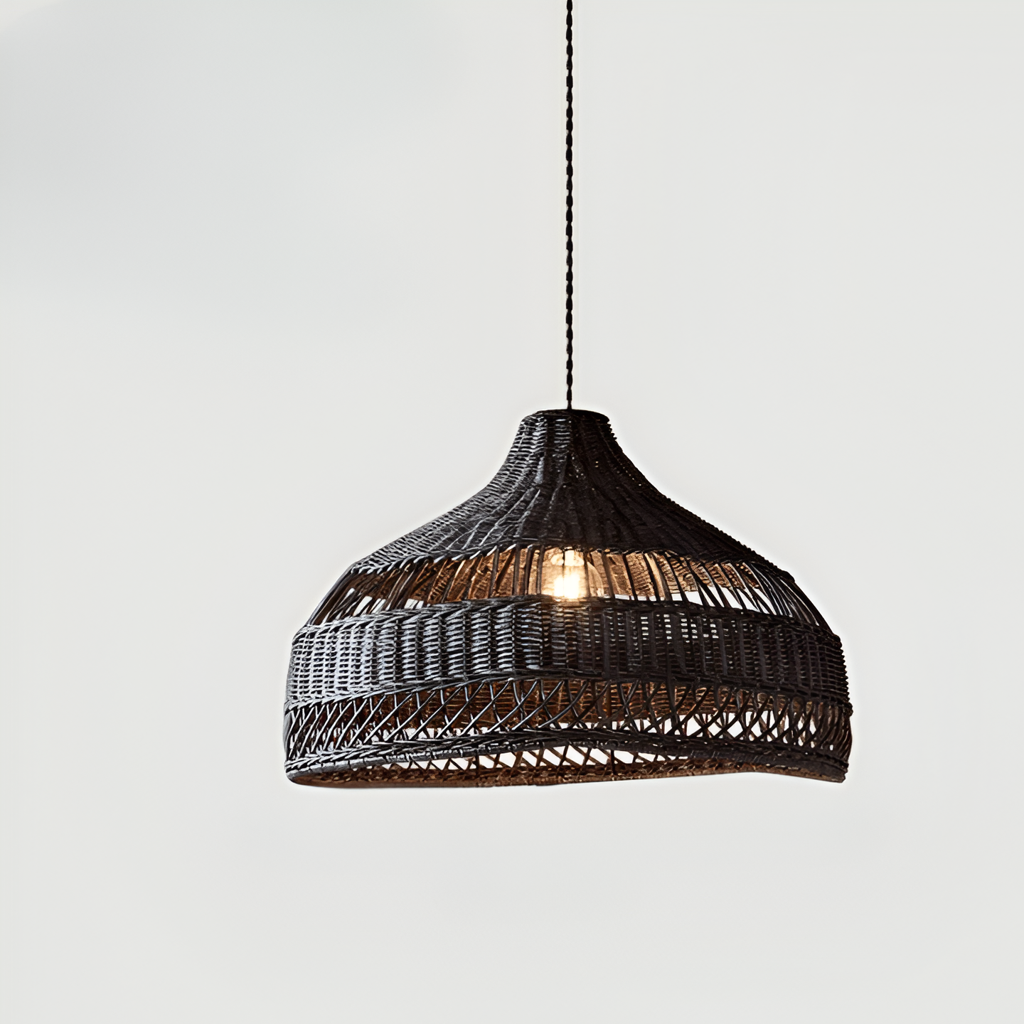 Boho Hand-Woven Rattan Pendant Light