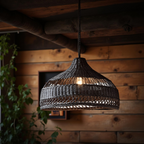 Boho Hand-Woven Rattan Pendant Light