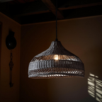 Boho Hand-Woven Rattan Pendant Light