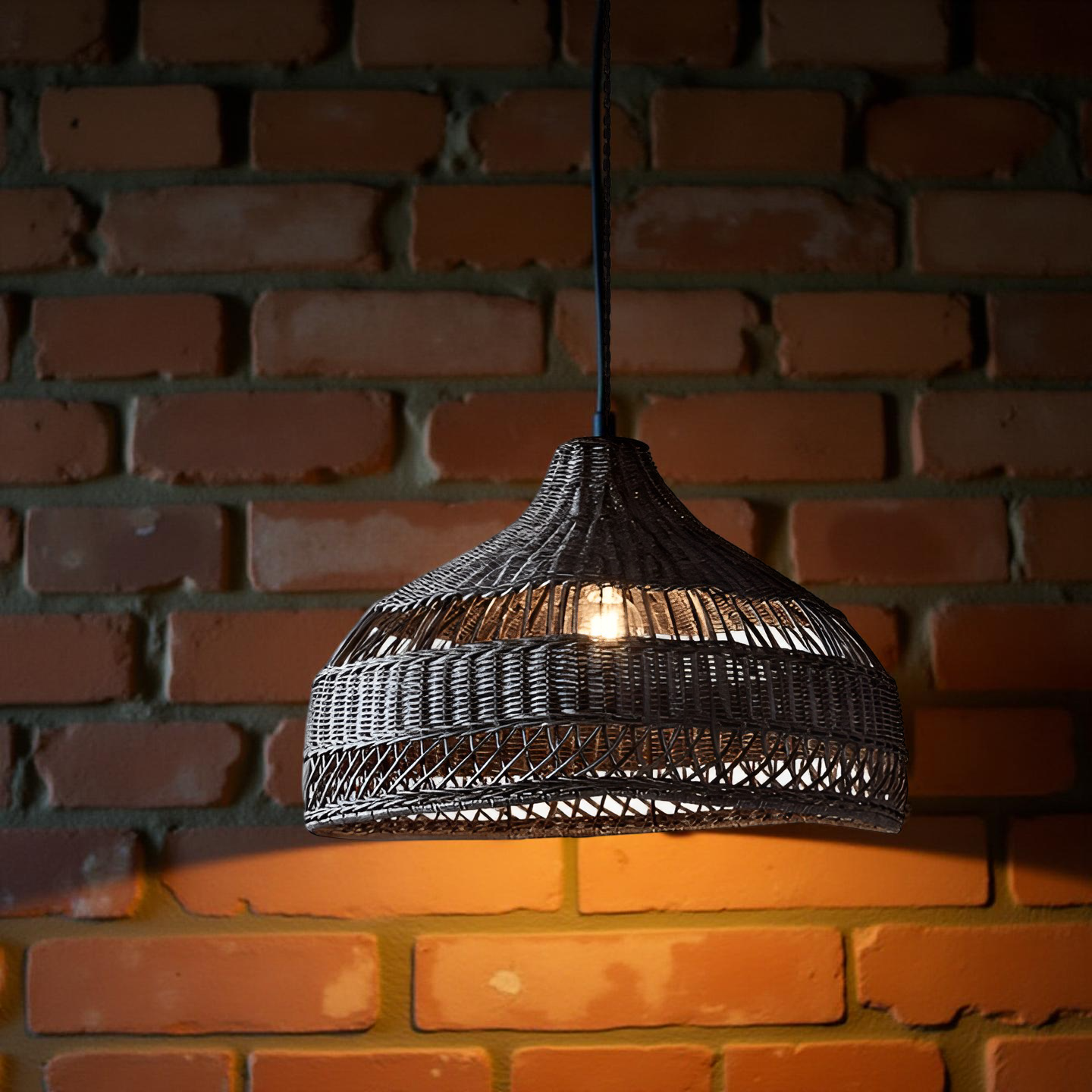 Boho Hand-Woven Rattan Pendant Light