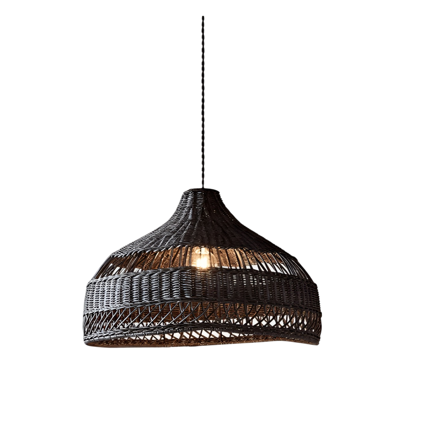 Boho Hand-Woven Rattan Pendant Light