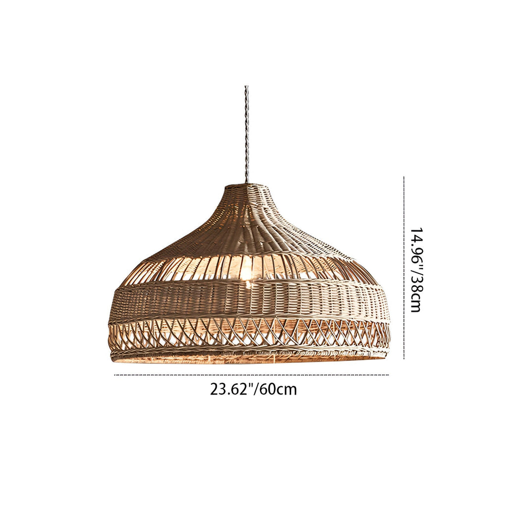 Boho Hand-Woven Rattan Pendant Light
