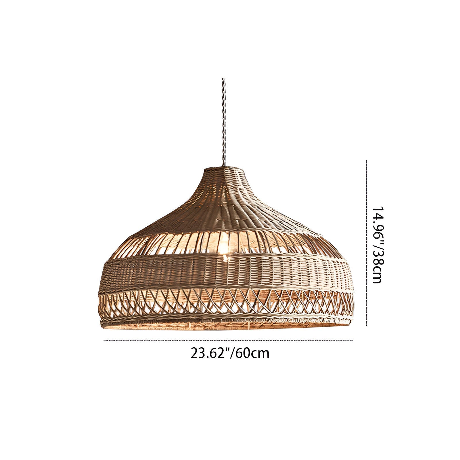 Boho Hand-Woven Rattan Pendant Light