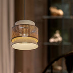 Boho Handwoven Bamboo Pendant Light