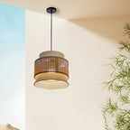 Boho Handwoven Bamboo Pendant Light