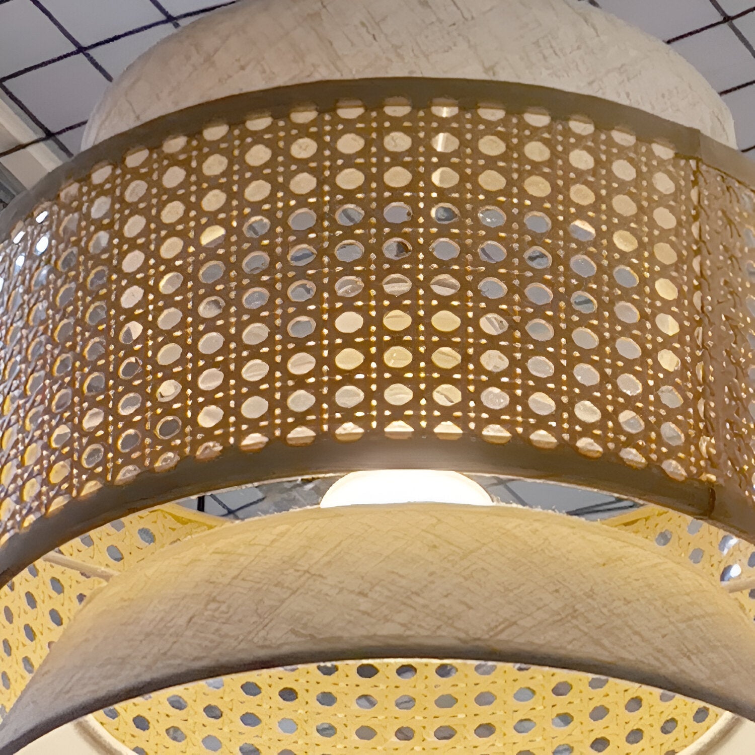 Boho Handwoven Bamboo Pendant Light