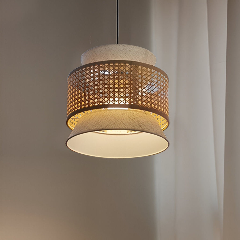 Boho Handwoven Bamboo Pendant Light