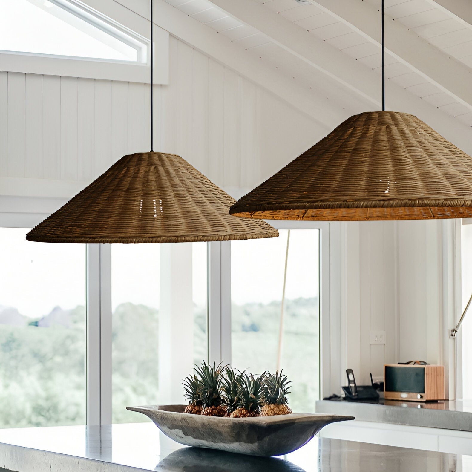 Japandi Artisan Shine Rattan Pendant Light