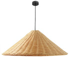 Artisan Shine Japandi rattan pendant light, natural cone shade, product view