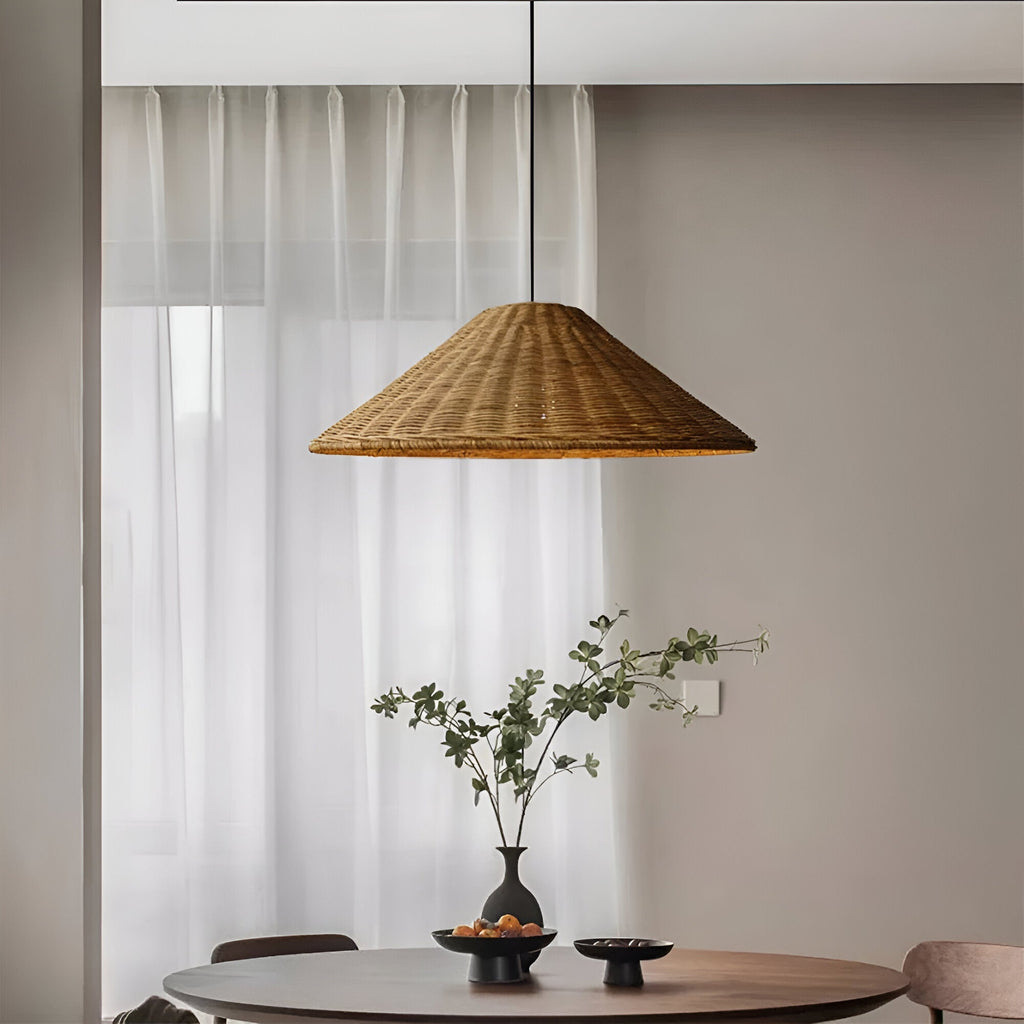 Japandi Artisan Shine Rattan Pendant Light