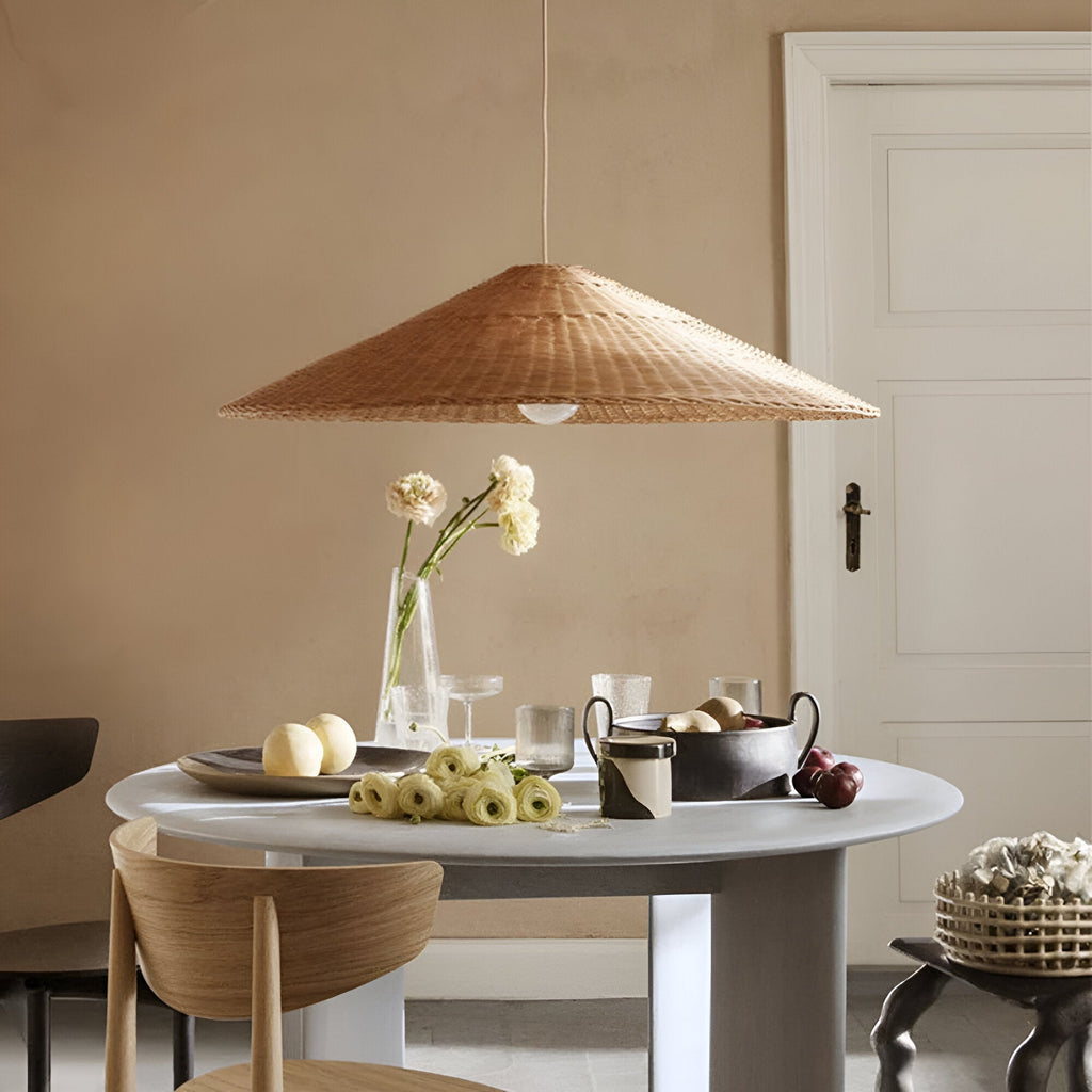 Japandi Artisan Shine Rattan Pendant Light