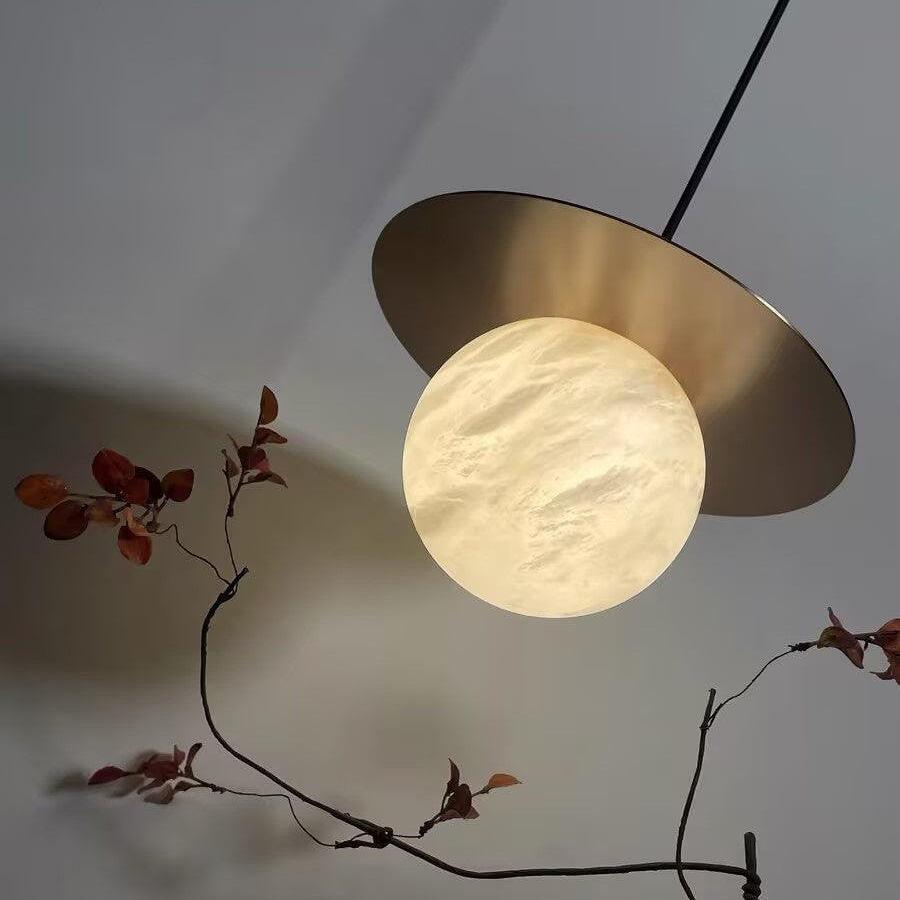 Brass and Alabaster Spherical Light