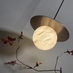 Brass and Alabaster Spherical Light