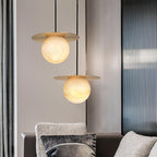 Brass and Alabaster Spherical Light