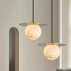 Brass and Alabaster Spherical Light