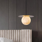 Brass and Alabaster Spherical Light