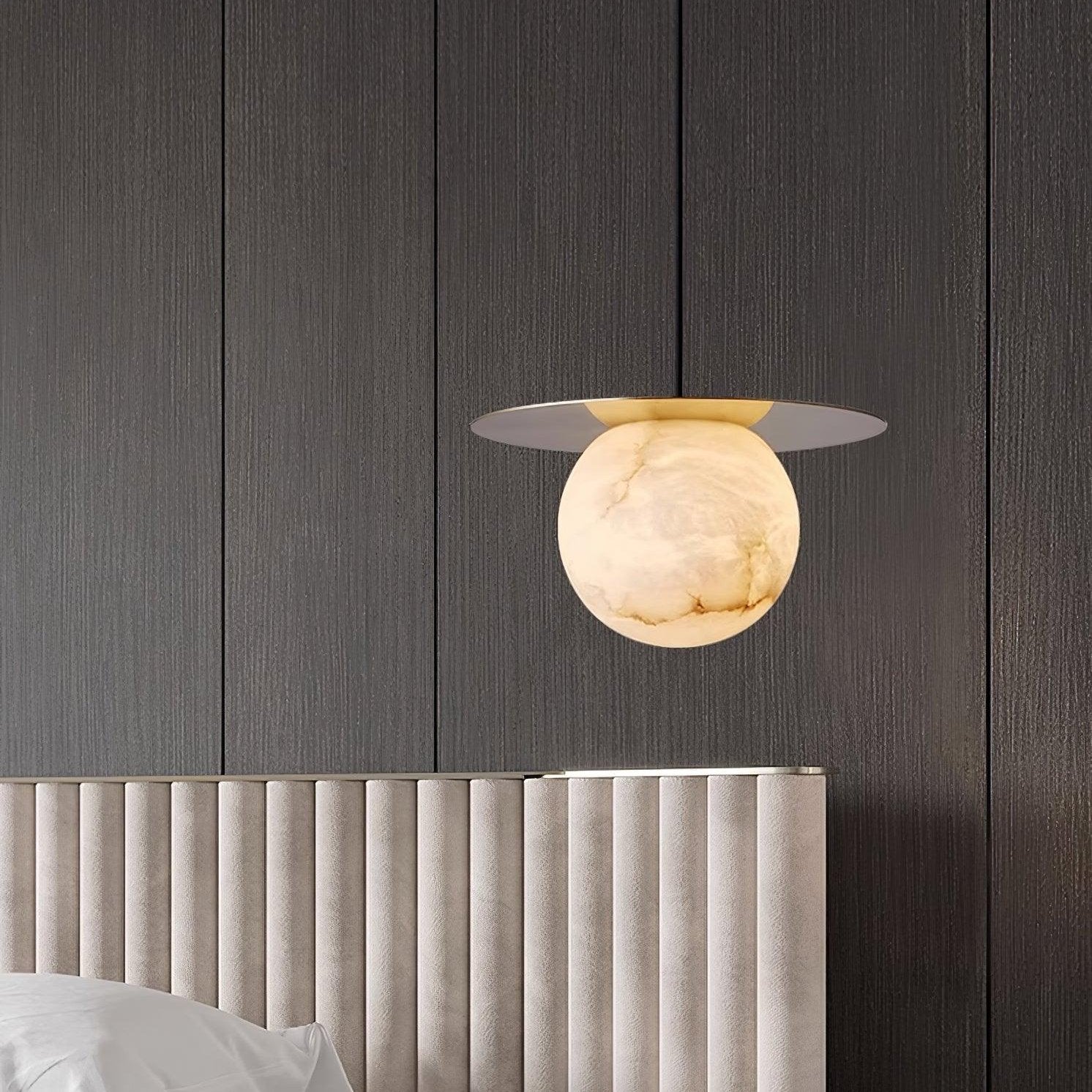 Brass and Alabaster Spherical Light