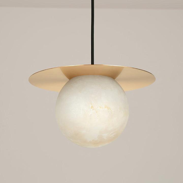 Brass and Alabaster Spherical Light