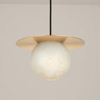 Brass and Alabaster Spherical Light