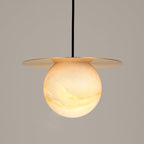Brass and Alabaster Spherical Light