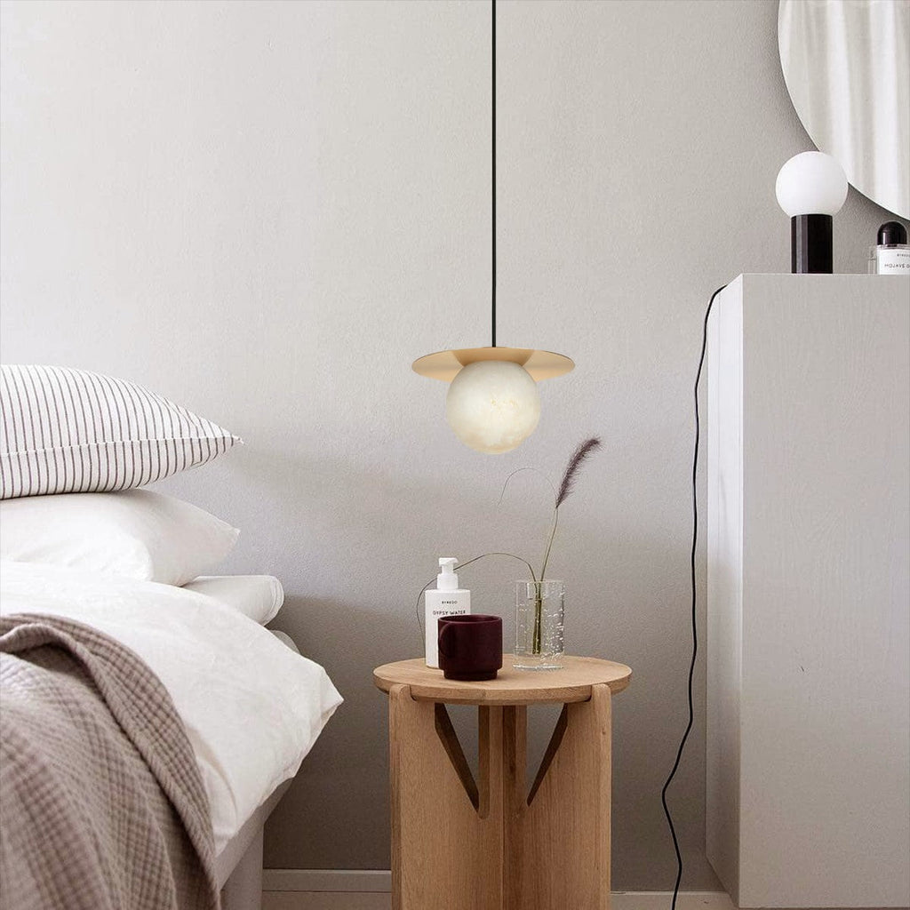 Brass and Alabaster Spherical Light