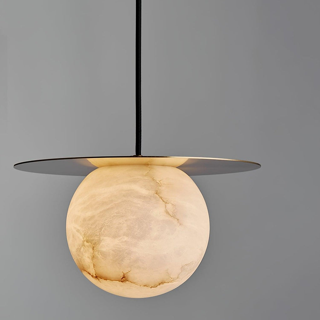 Brass and Alabaster Spherical Light
