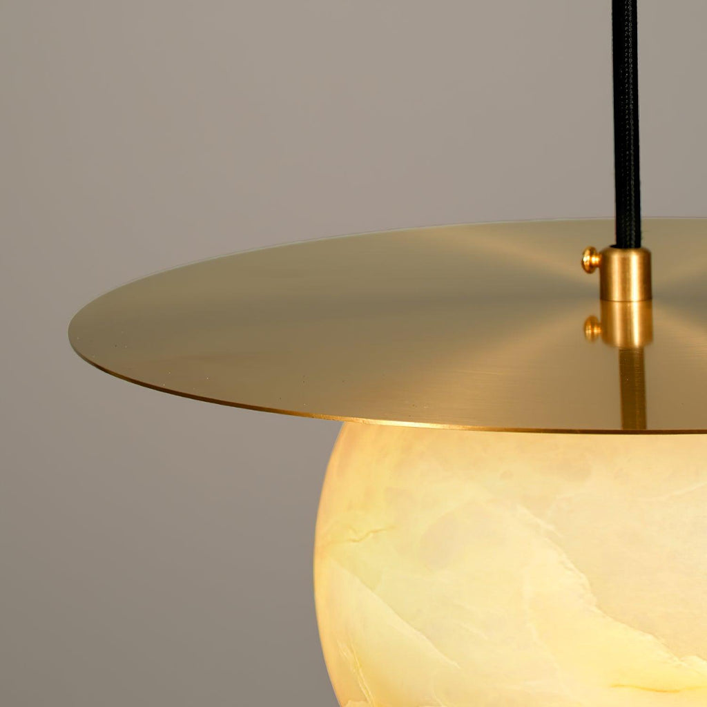 Brass and Alabaster Spherical Light